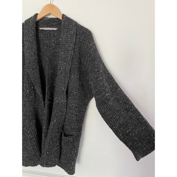 Athleta Wool Blend Open Front Sweater Cardigan Neutral Women Size Small-Medium - Picture 4 of 5